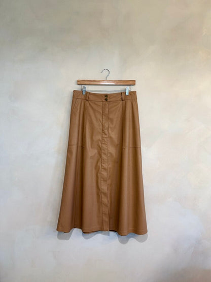 Brochu Walker, Faux Leather Skirt, L