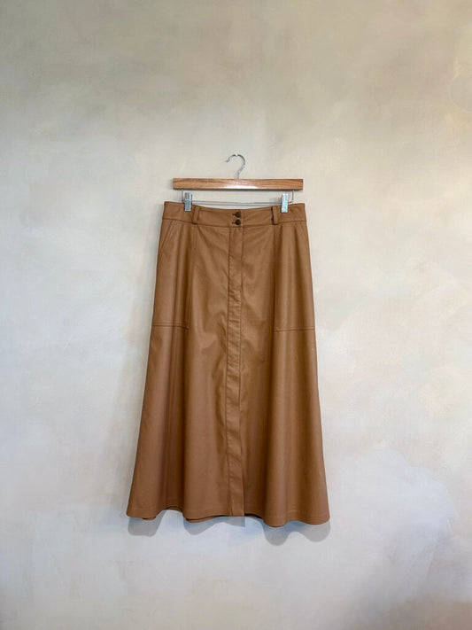 Brochu Walker, Faux Leather Skirt, L