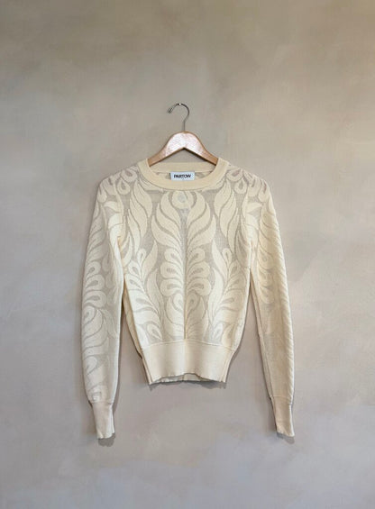 Partow, Sheer Pattern Sweater, XS