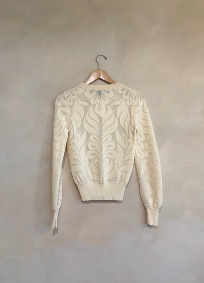 Partow, Sheer Pattern Sweater, XS