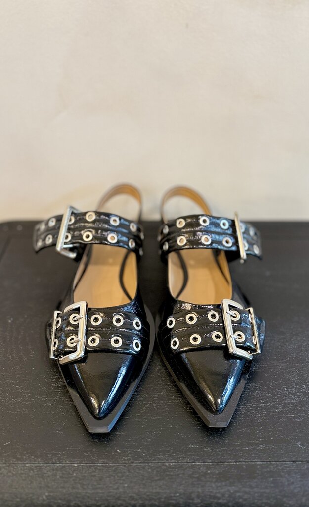 Ganni, Buckle Ballerina Flats, 39