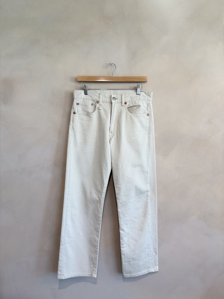 Mother, Cream Barrel Leg Jean, 24