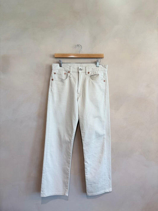 Mother, Cream Barrel Leg Jean, 24