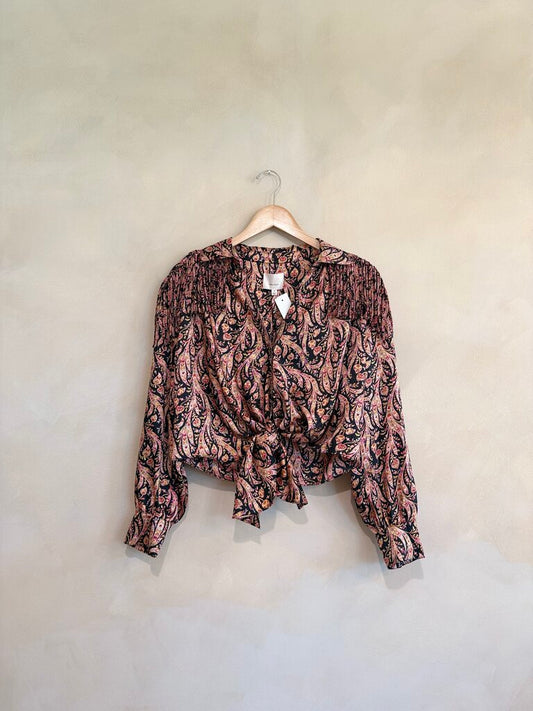 Cinq a sept, Floral Fringe Blouse, M
