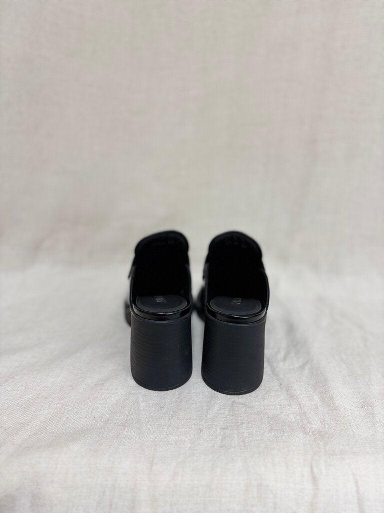 Prada, Brushed Leather Open Back Loafer, 8