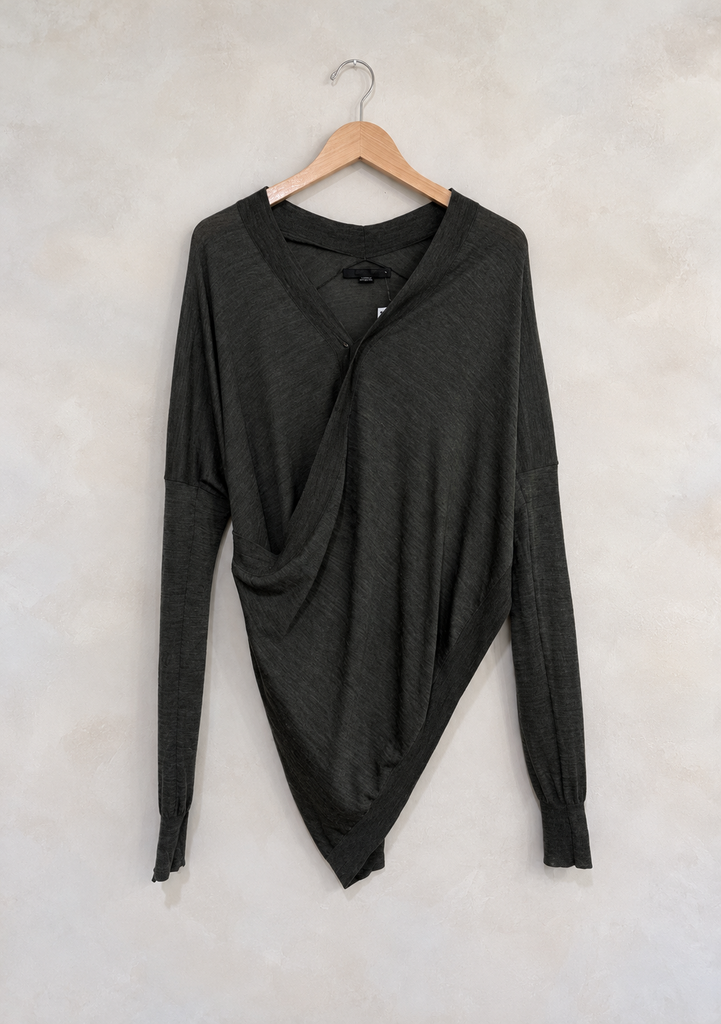 ALEXANDER WANG, Wool Crossover Front Button Cardigan, S