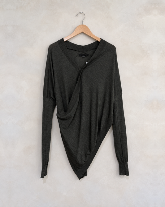 ALEXANDER WANG, Wool Crossover Front Button Cardigan, S