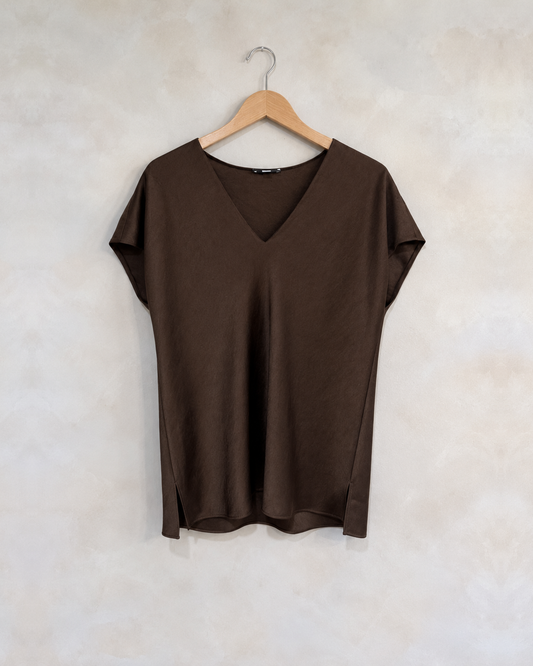 VINCE, SS V-Neck Top, S