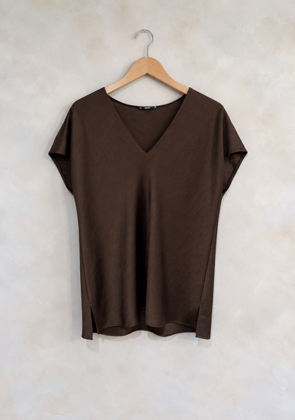 VINCE, SS V-Neck Top, S