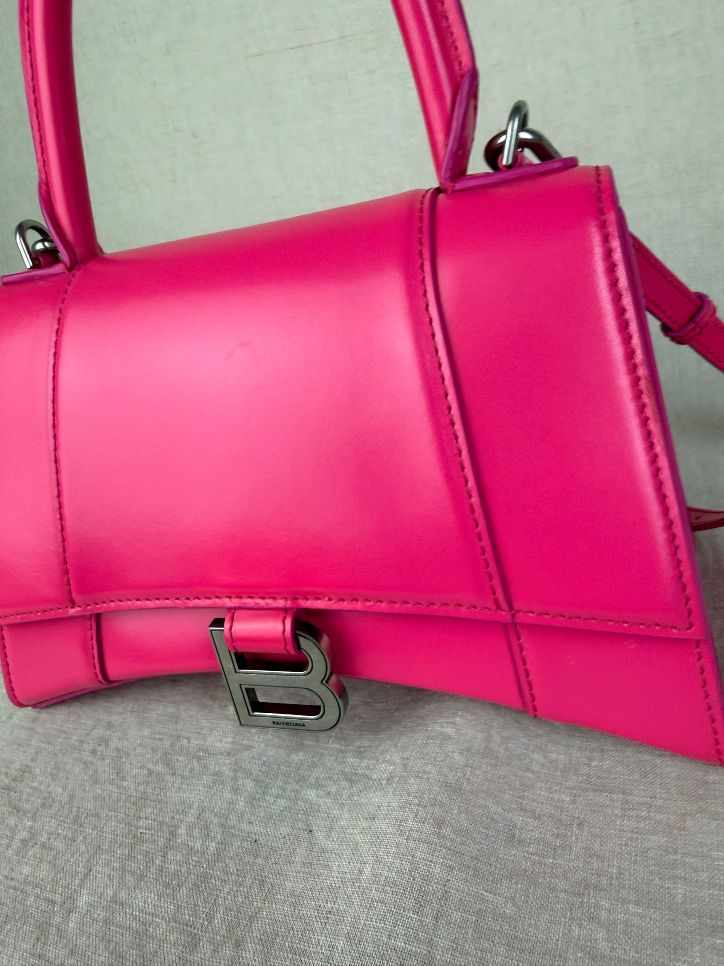 Balenciaga Pink Calfskin Leather Hourglass Bag MSRP $2730