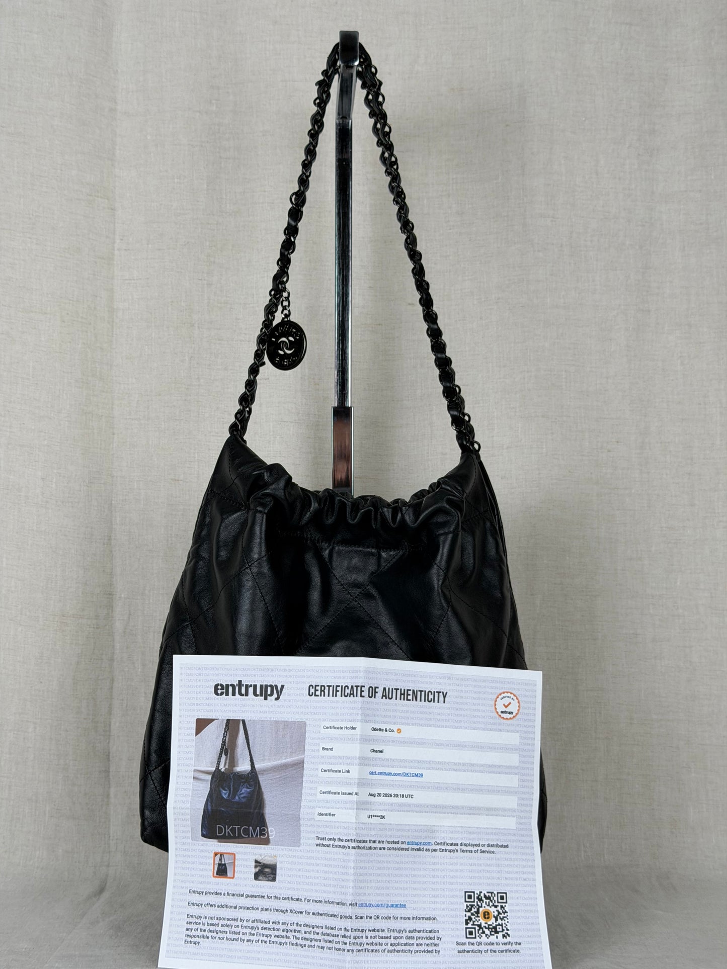 Chanel 22 Medium Lambskin- Black w Black Hardware