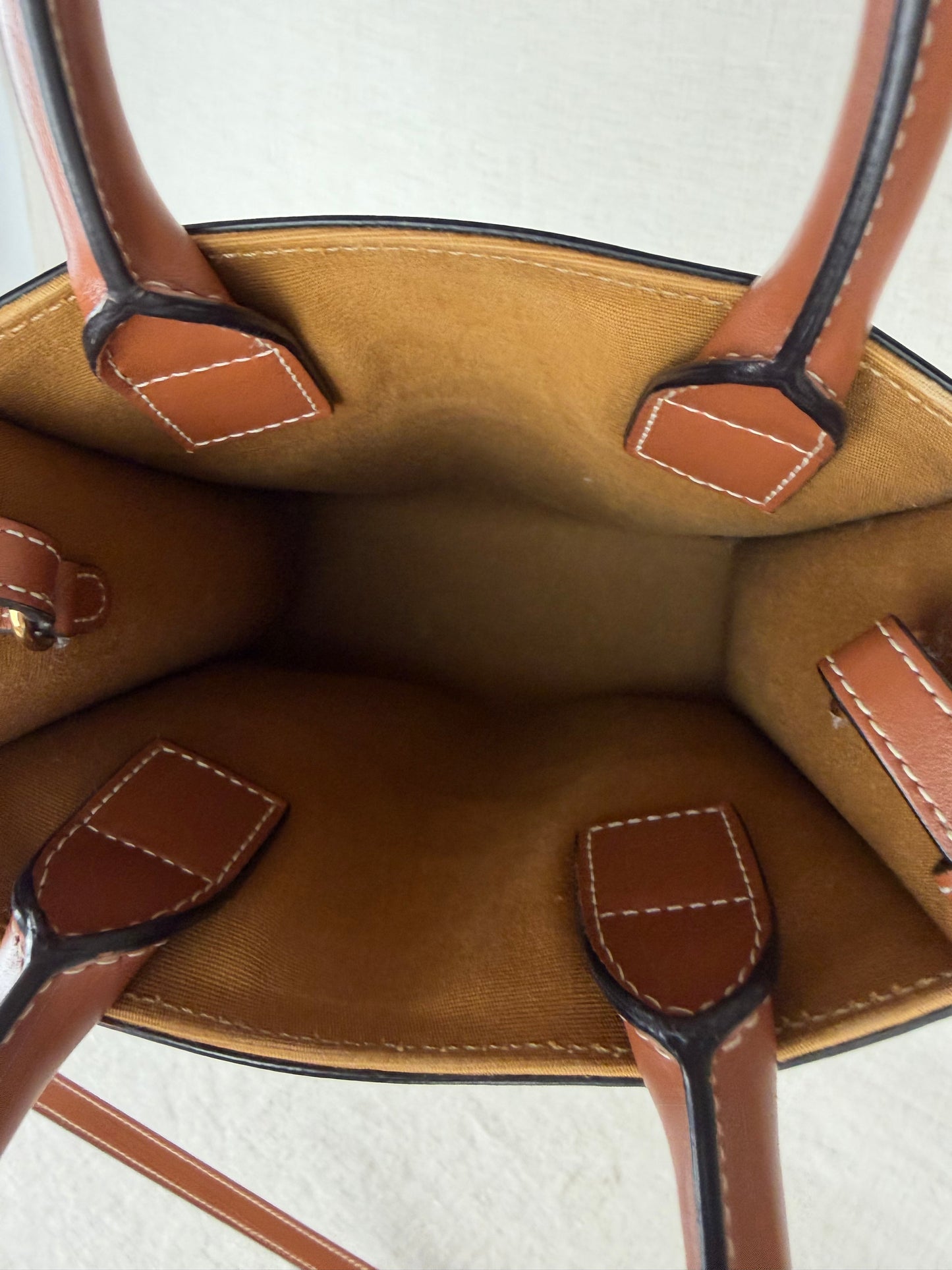 Celine Mini Vertical Monogram Cabas- Brown