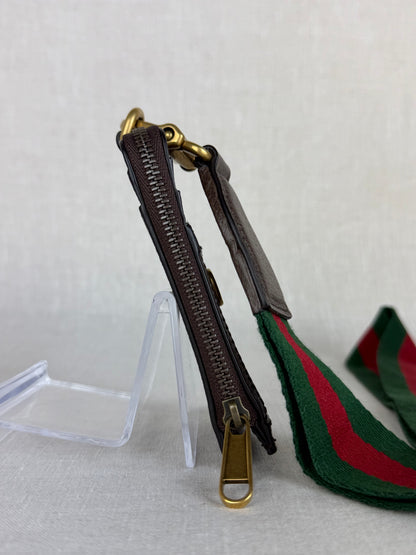 Gucci Brown Ophidia Card Case with Lanyard