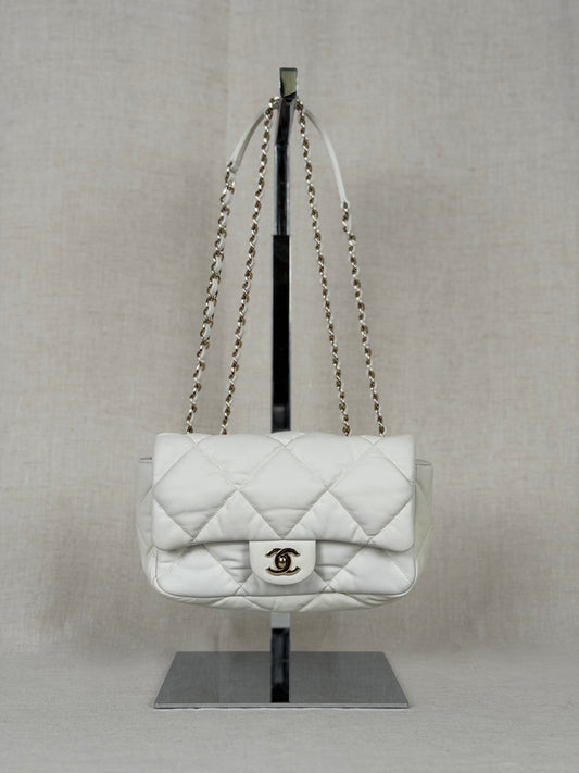 Chanel 2020 Quilted Lambskin Medium Bubble Flap