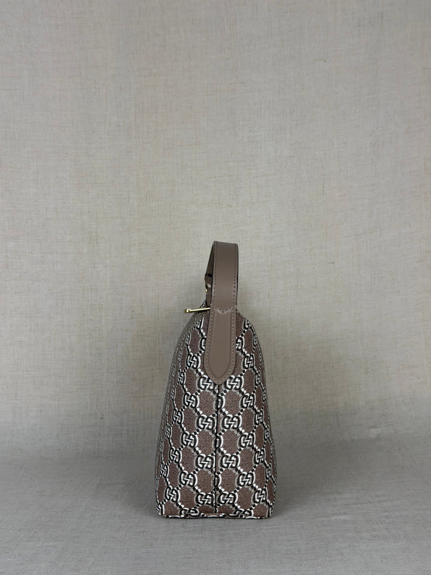 Gucci- GG Shadow Monogram Super Mini Ophidia- Taupe