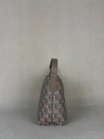 Gucci- GG Shadow Monogram Super Mini Ophidia- Taupe