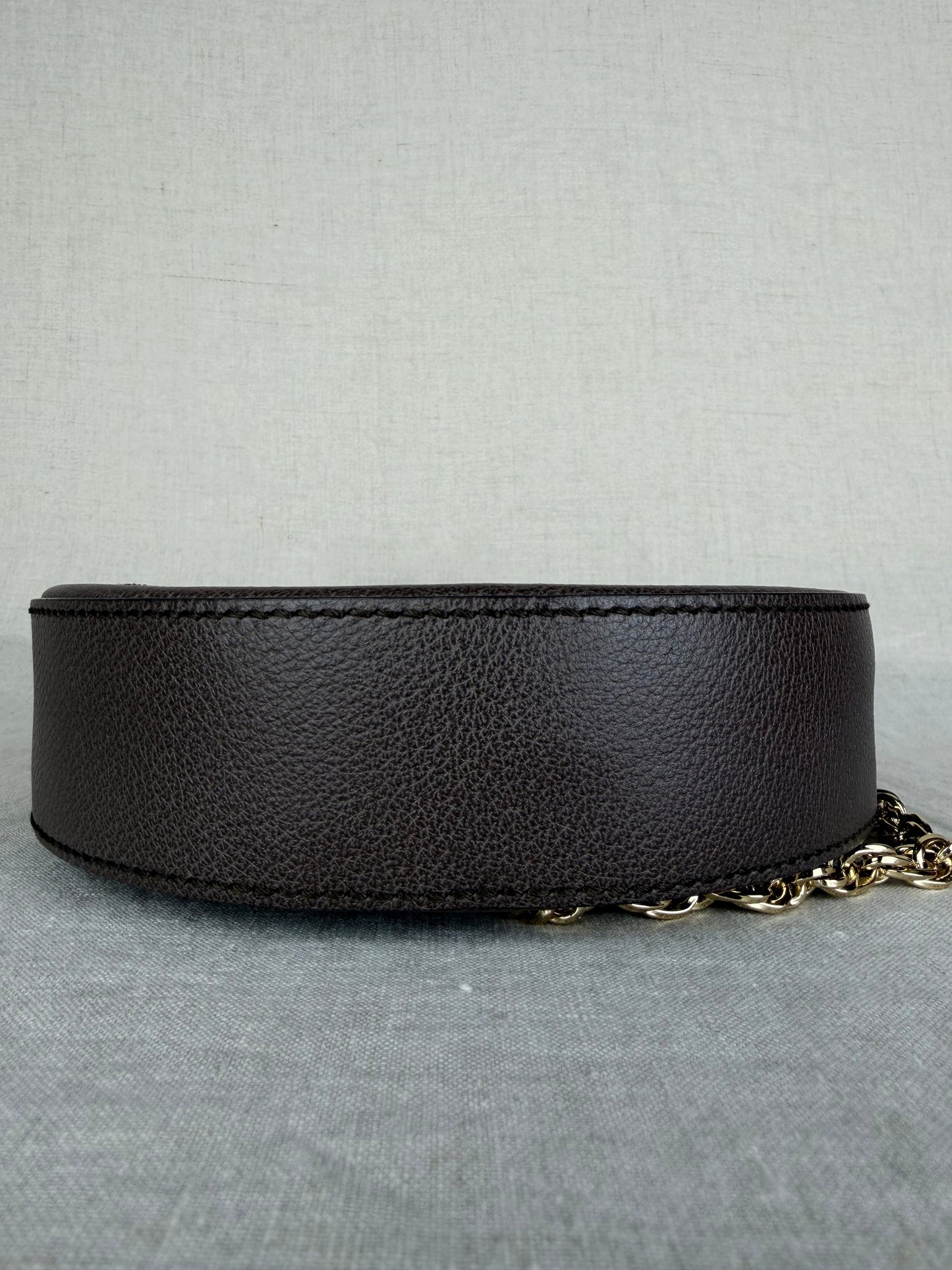 Gucci Round Monogram Ophidia with Gold Tone Hardware