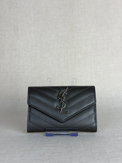 YSL Grain de Poudre Wallet- Grey