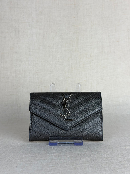 YSL Grain de Poudre Wallet- Grey