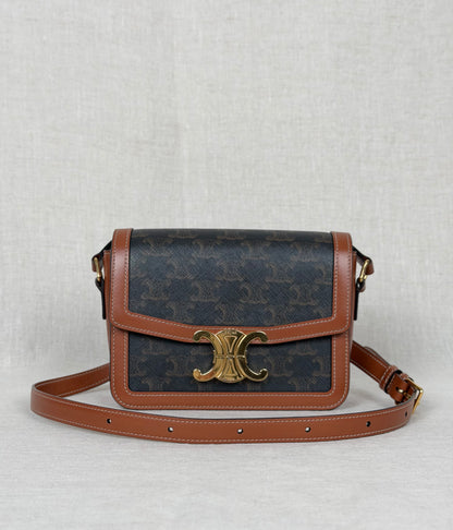 Celine Teen W Border Triomphe Canvas- Brown