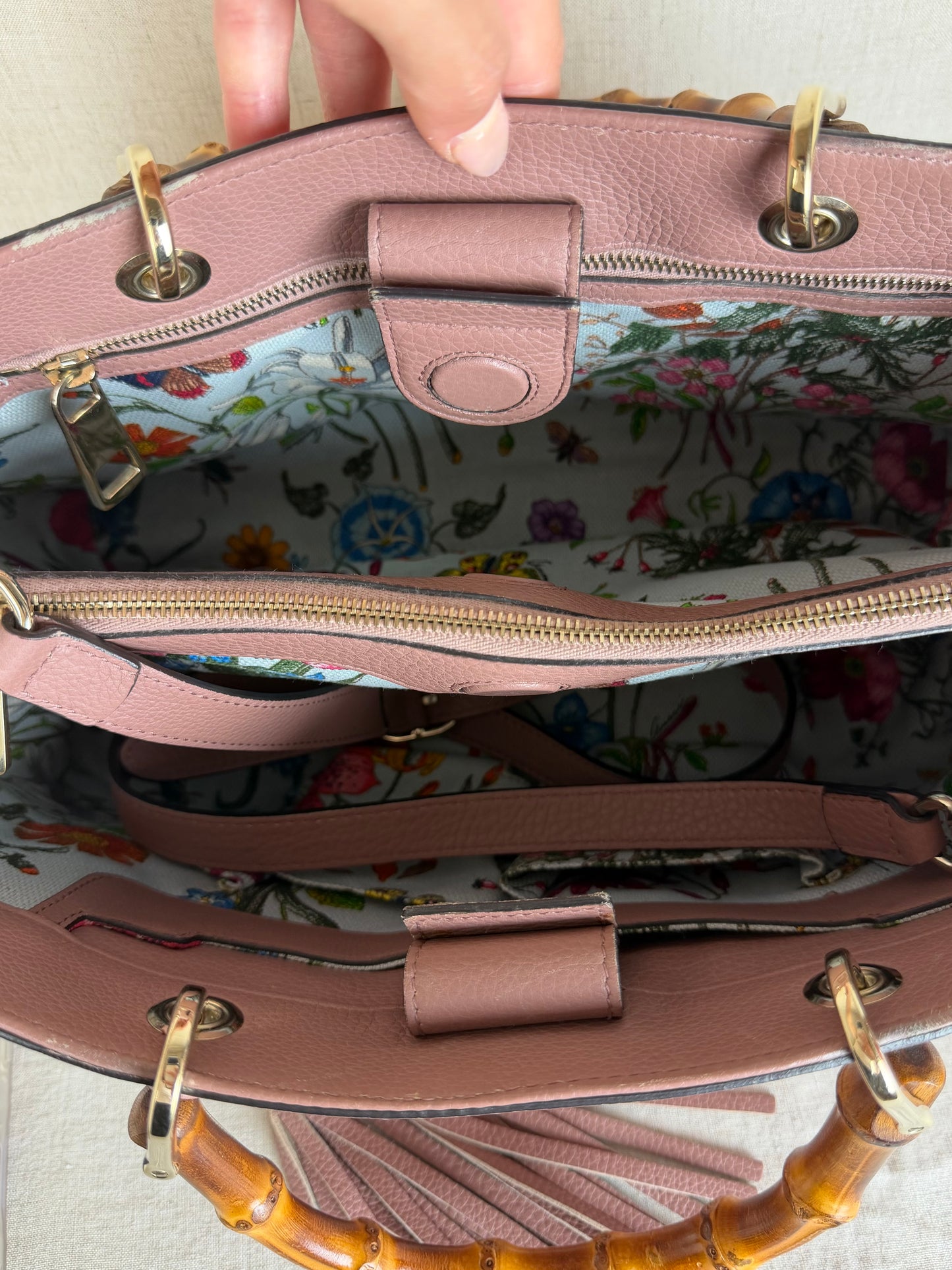Gucci Bamboo Shopper Top Handle- Taupe