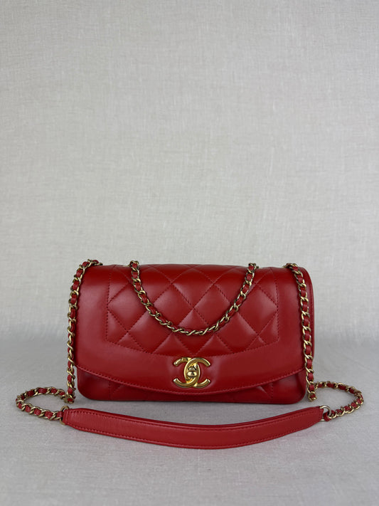 Chanel 2014-15 Diana Flap Bag- Lambskin Brick