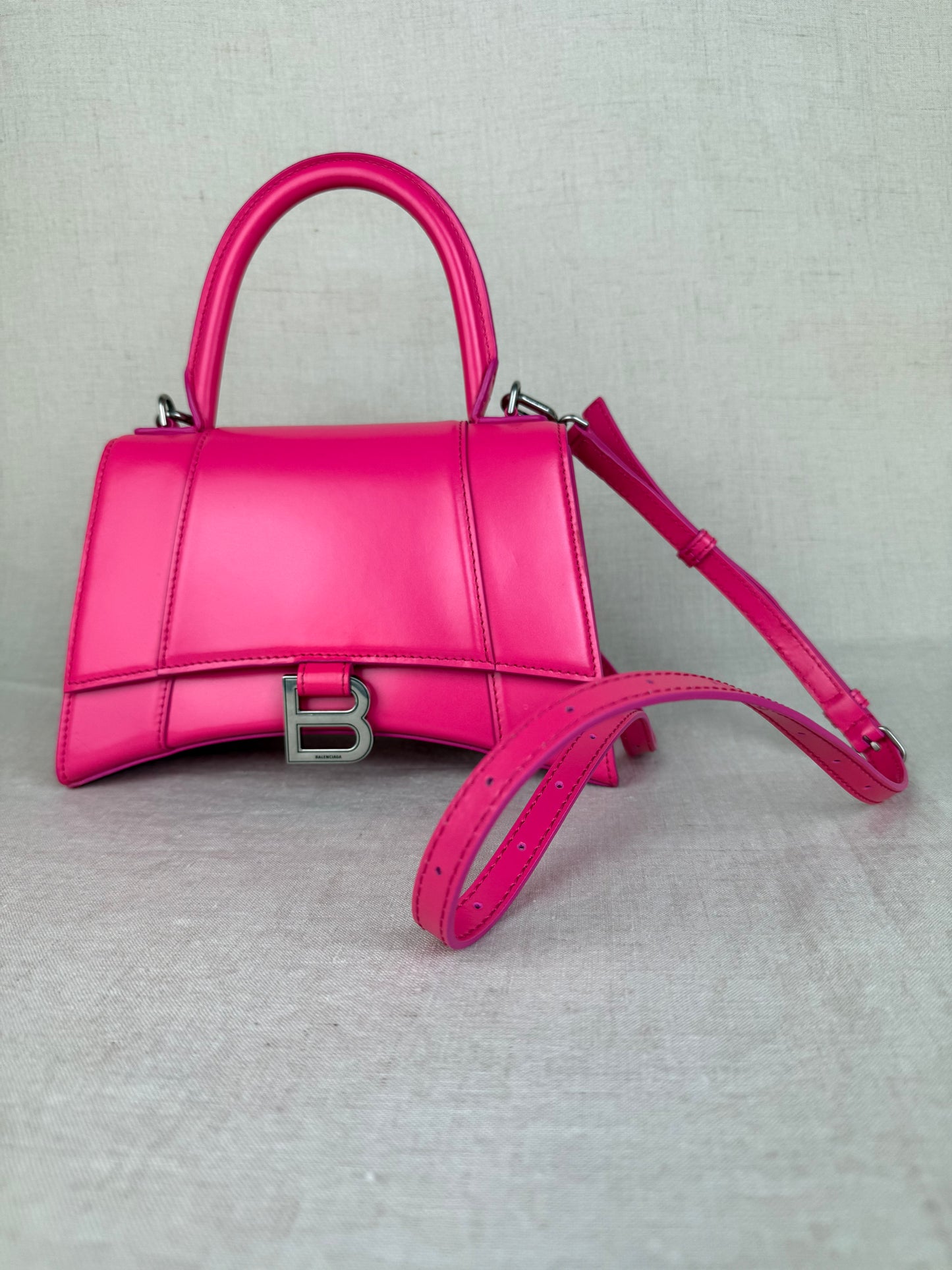 Balenciaga Pink Calfskin Leather Hourglass Bag MSRP $2730