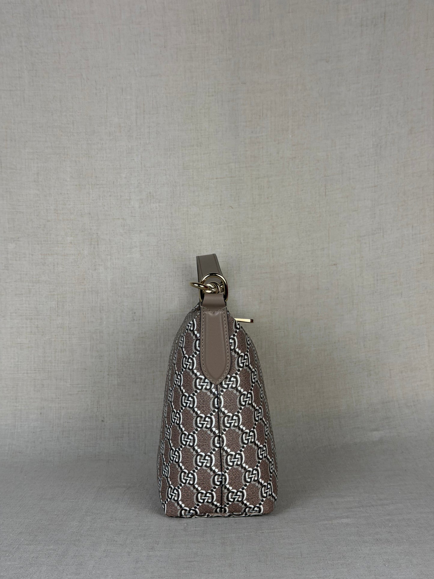 Gucci- GG Shadow Monogram Super Mini Ophidia- Taupe