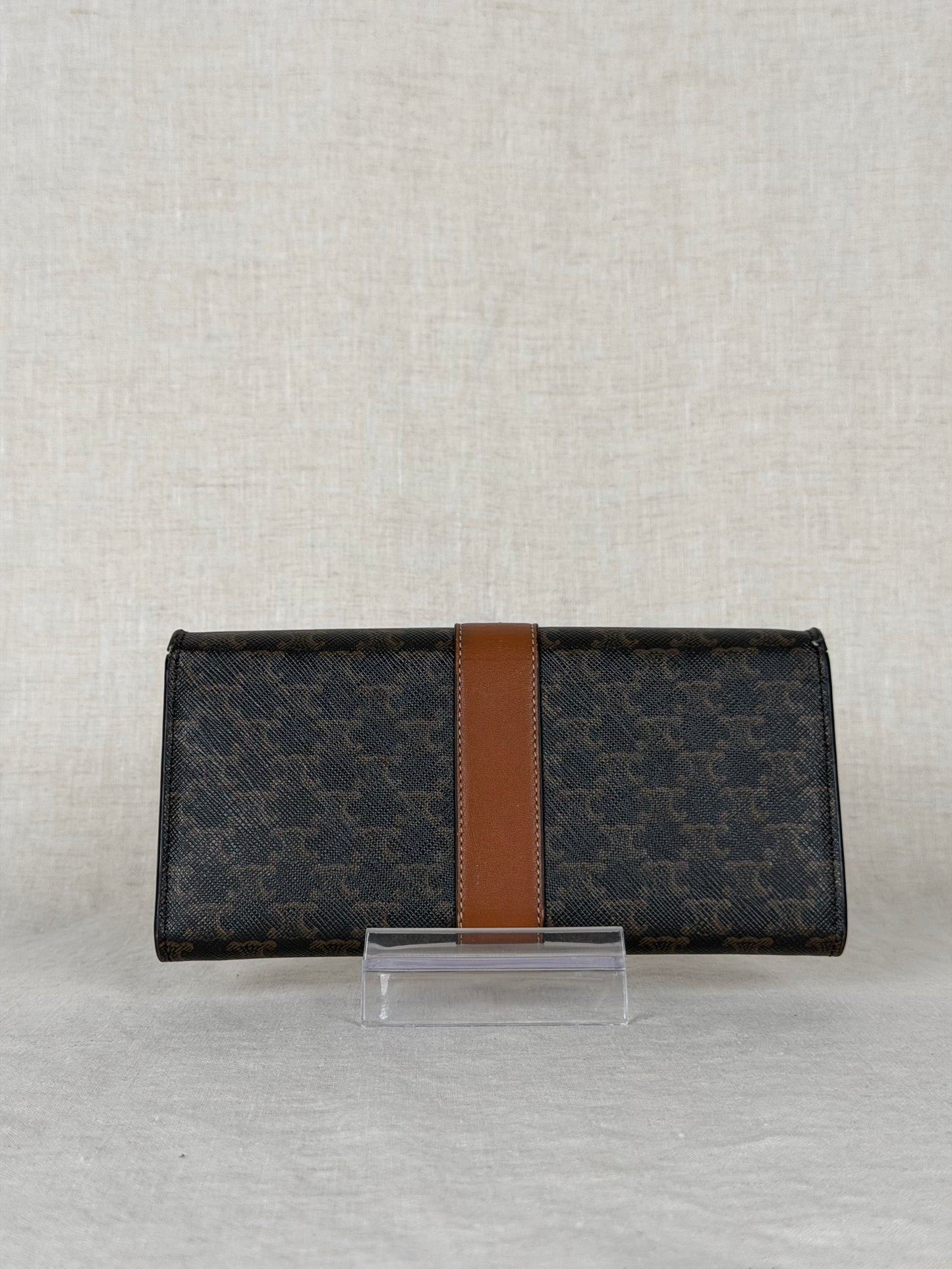 Celine 2019 Triomphe Coated Canvas Flap Wallet