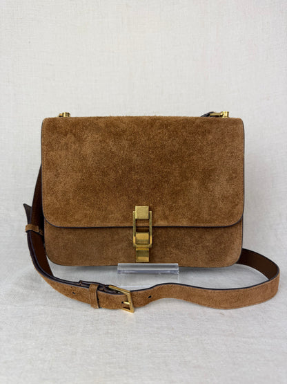 Saint Laurent Carre' Satchel Crossbody MSRP $2900- Brown Suede