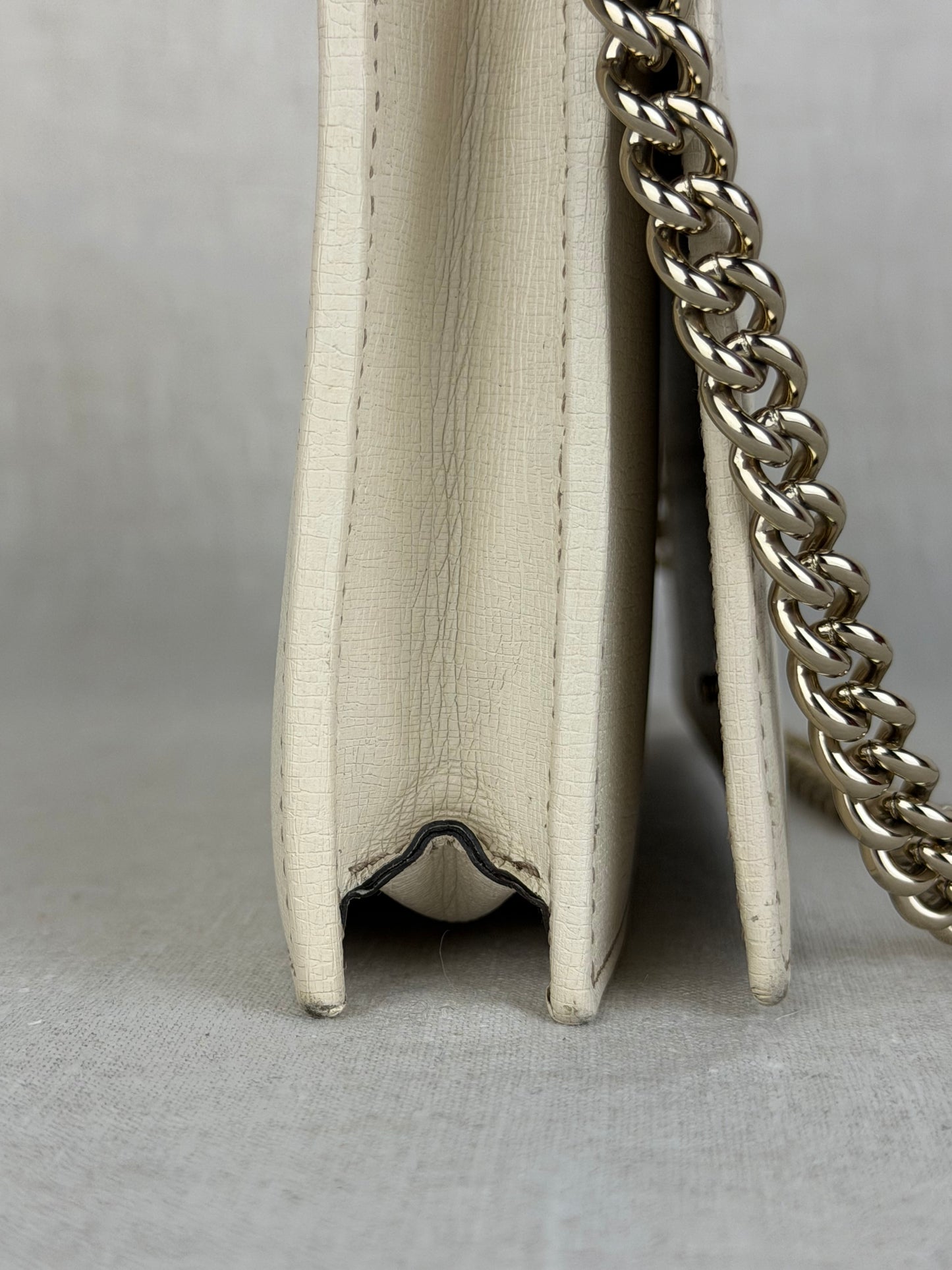 Gucci Cream Wallet on a Chain with Silver Hardware