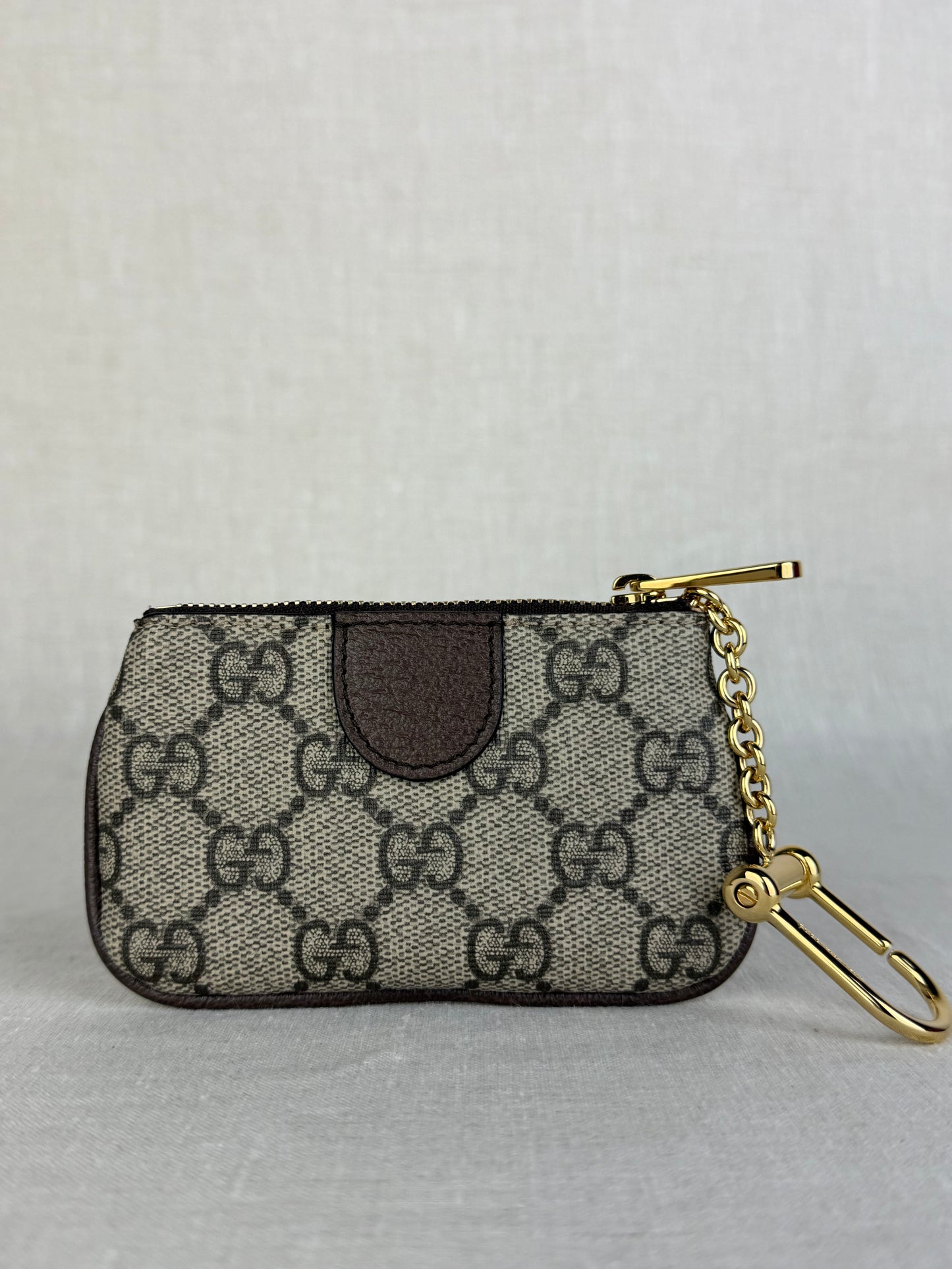 Gucci Brown Ophidia Zip Key Pouch