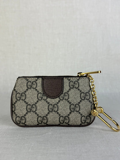 Gucci Brown Ophidia Zip Key Pouch