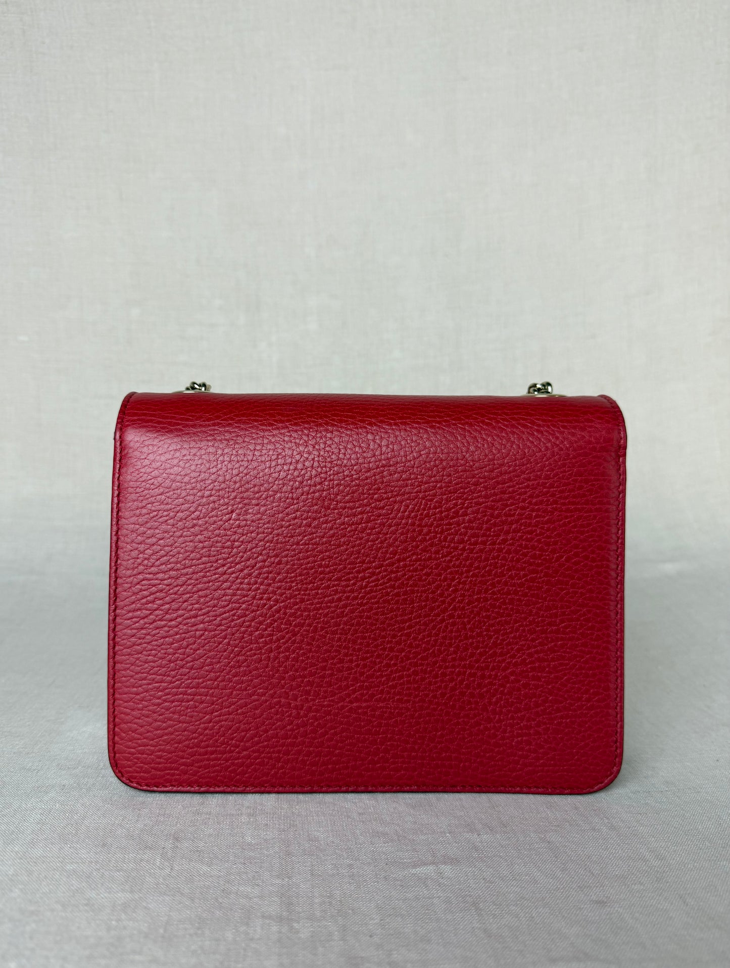 Gucci Dollar Calfskin Interlocking GG Bag- Red