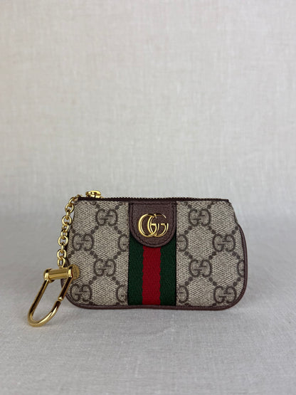 Gucci Brown Ophidia Zip Key Pouch