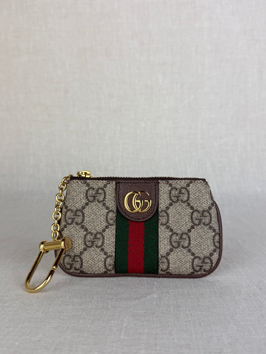Gucci Brown Ophidia Zip Key Pouch