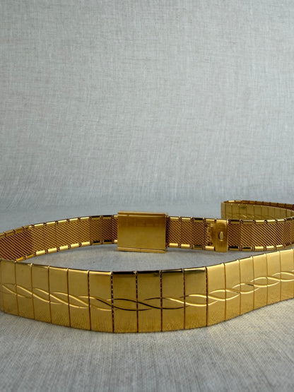 Vintage Chanel Gold Toned Logo Buckle Adjustable Belt