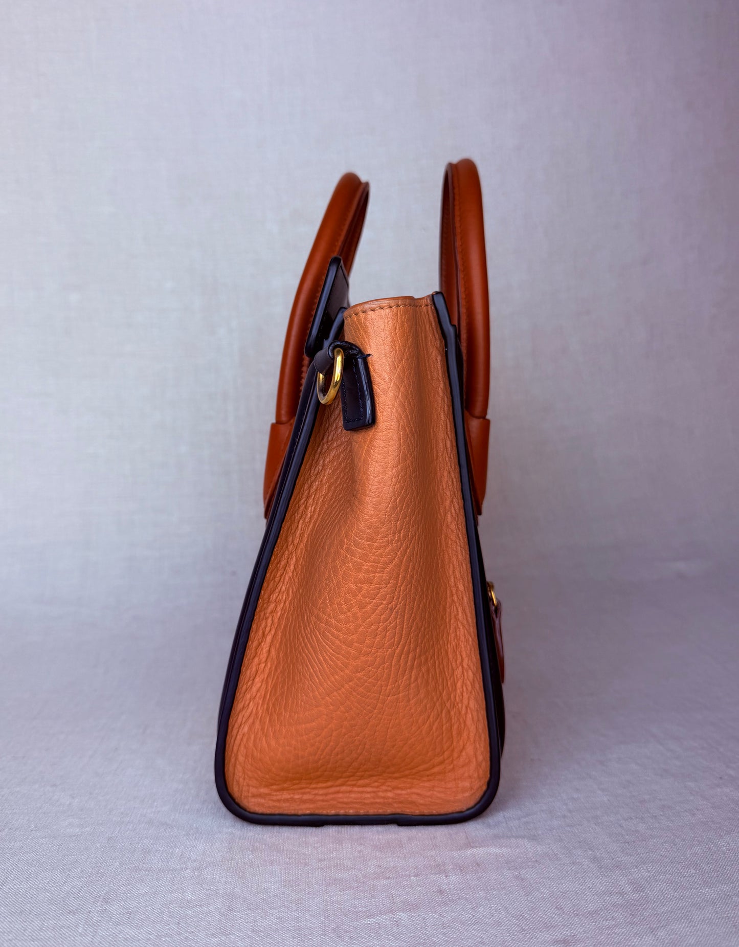 Celine Nano Tri-Color Luggage Tote- Cream/Navy/Tan