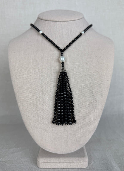 Tiffany & Co 1980s Ziegfield Collection Onyx Beads Necklace