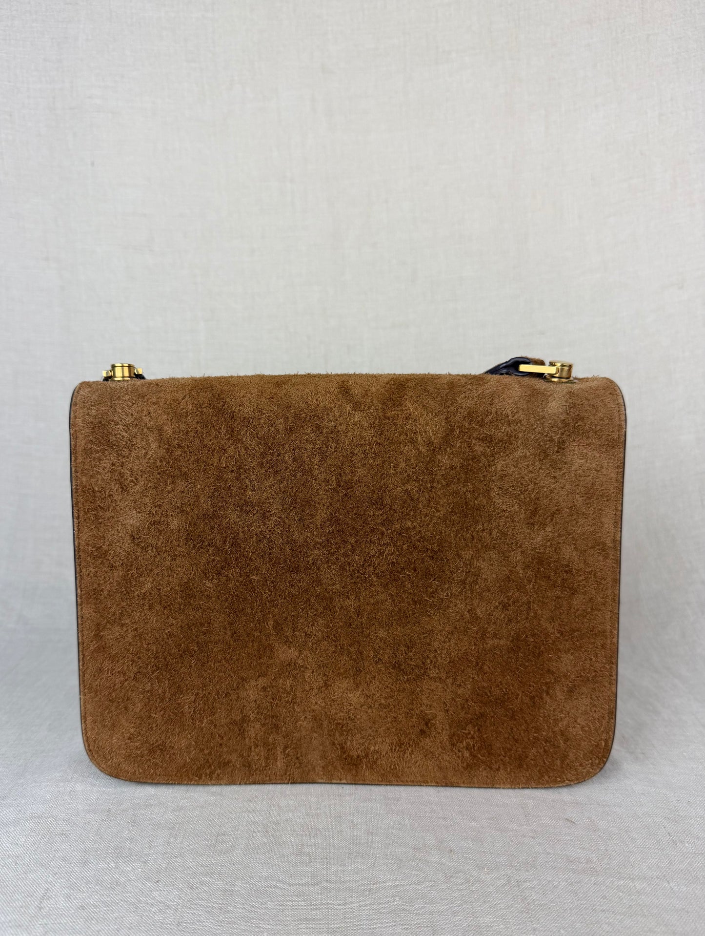 Saint Laurent Carre' Satchel Crossbody MSRP $2900- Brown Suede