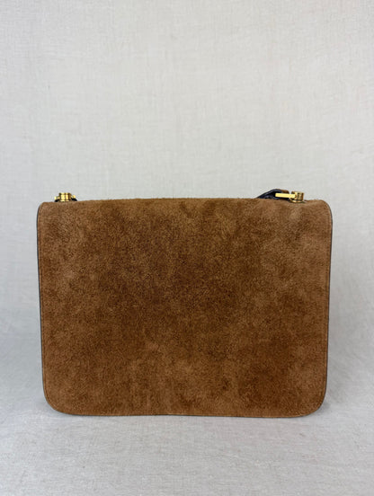Saint Laurent Carre' Satchel Crossbody MSRP $2900- Brown Suede