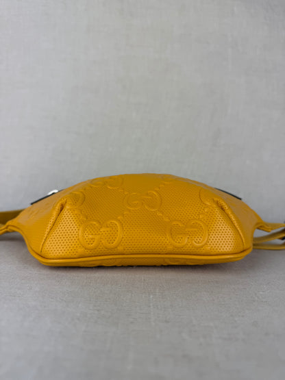 Gucci GG Embossed Belt Bag- Yellow