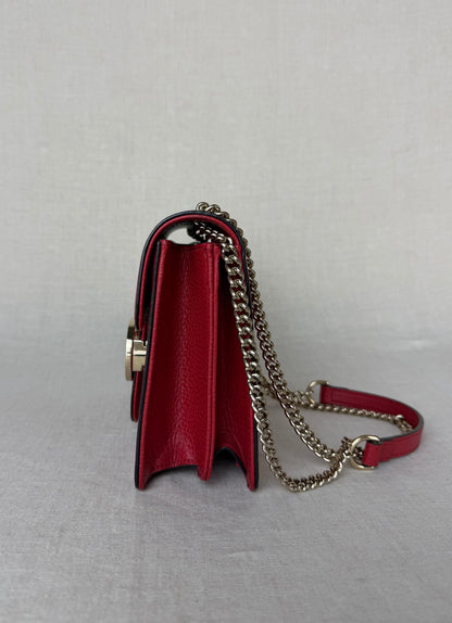 Gucci Dollar Calfskin Interlocking GG Bag- Red