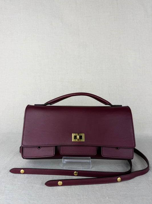 Balenciaga Burgundy Bel Air Small Clutch