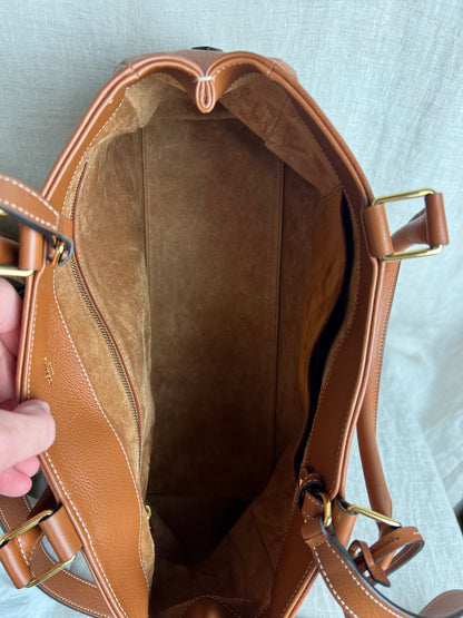 Celine Appoline Shoulder Bag in Brown Calfskin with Gold Hardware