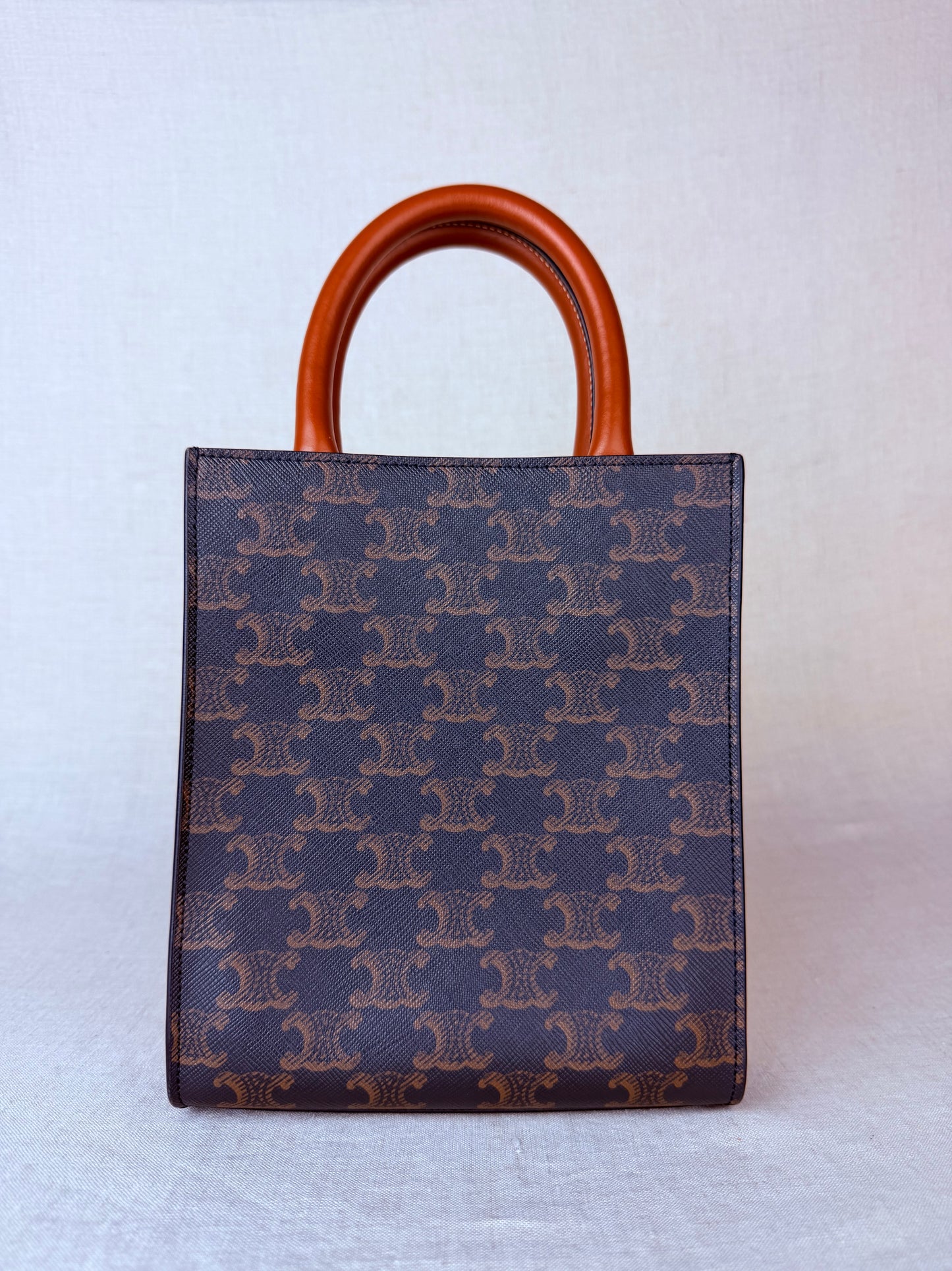 Celine Mini Vertical Monogram Cabas- Brown