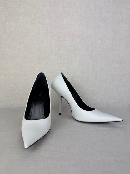 Balenciaga Square Knife Pump White Sz 36.5