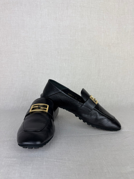 Fendi Driving Loafer Black Size 36