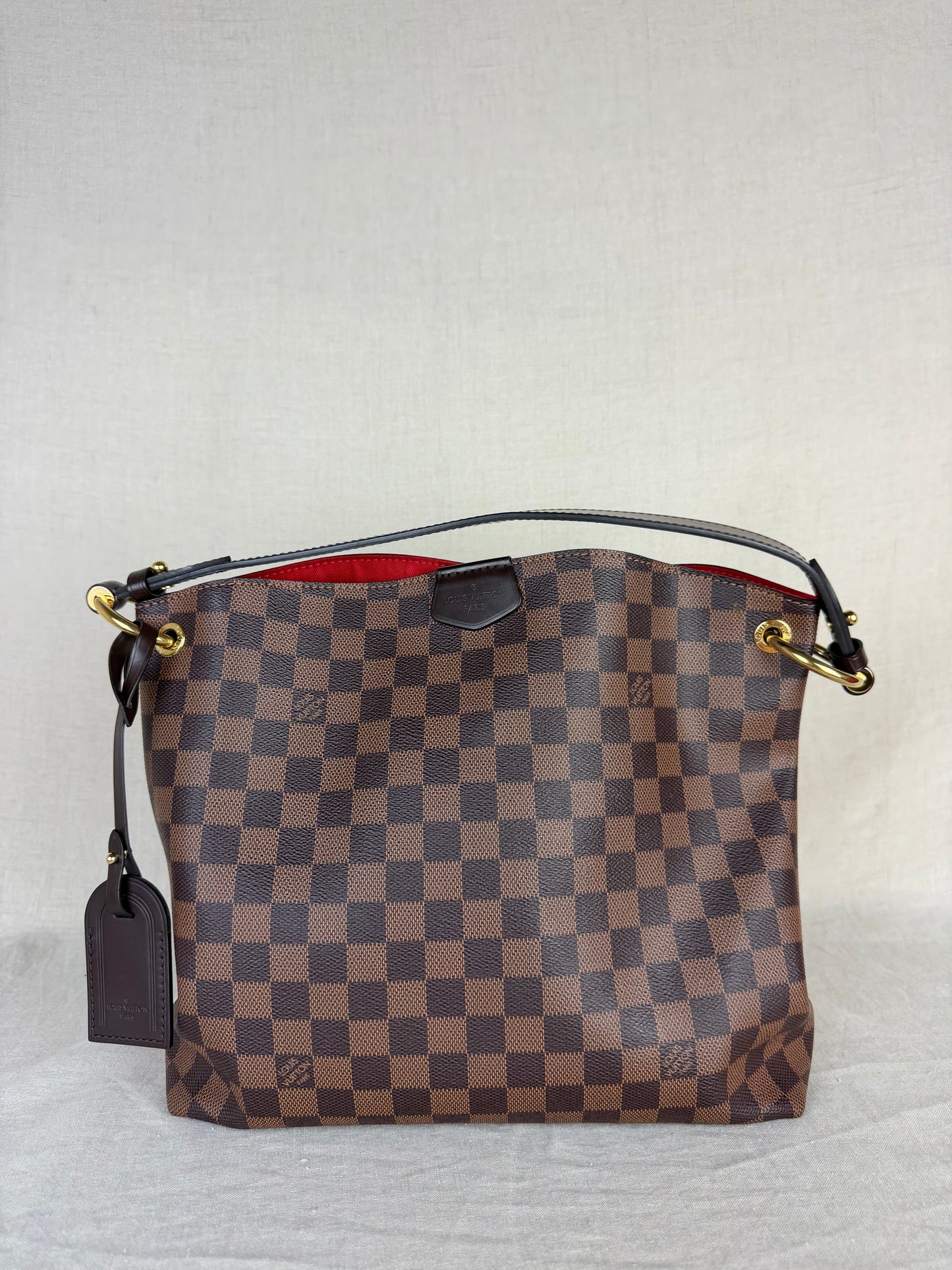 Louis Vuitton Graceful PM Damier Ebene Shoulder Bag- Brown