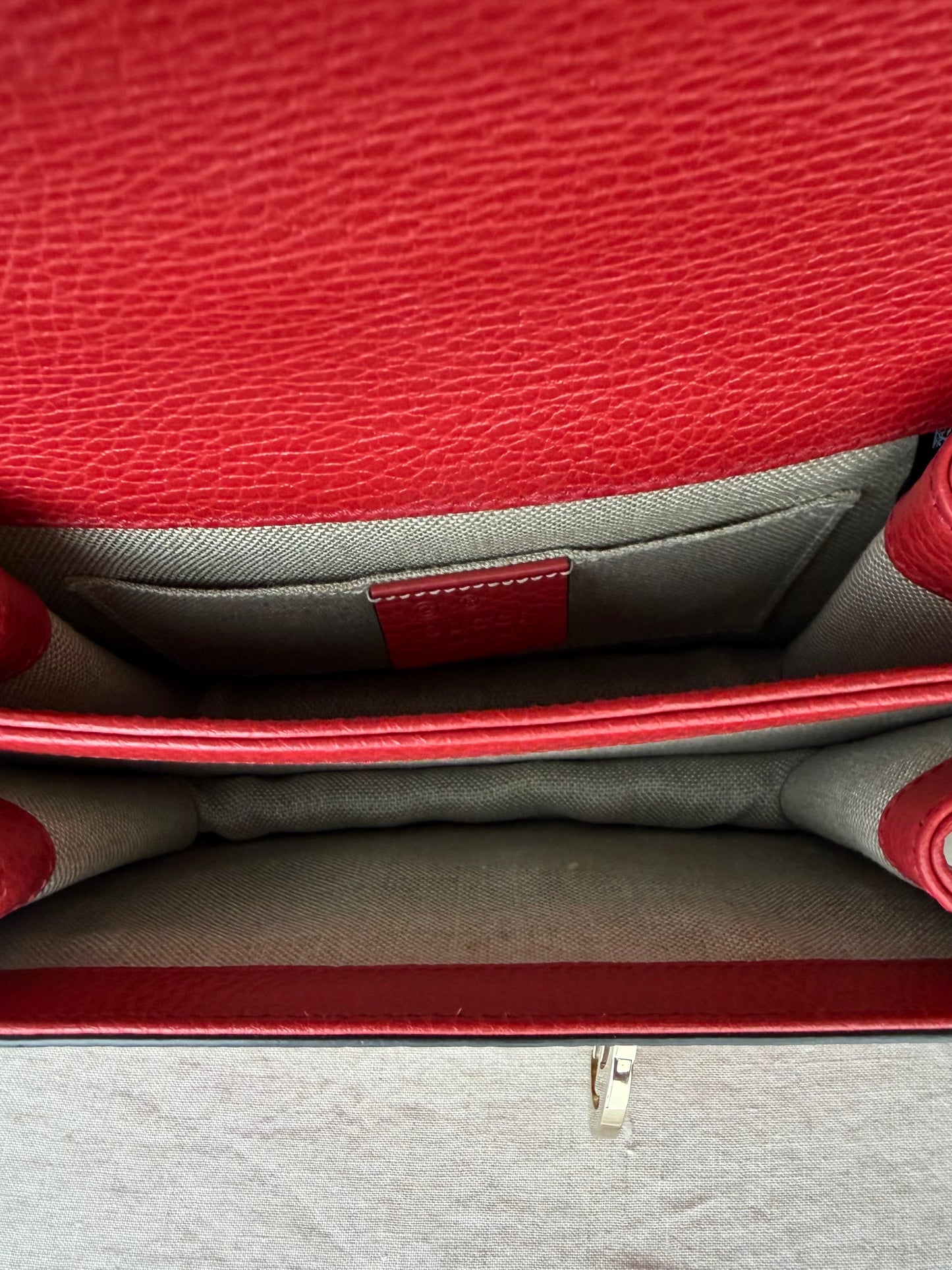 Gucci Dollar Calfskin Interlocking GG Bag- Red